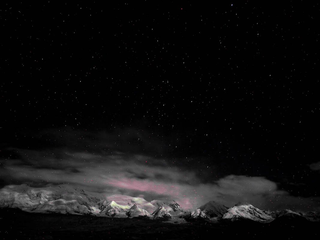 Kongur and Karokul by moonlight