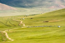 Driving through Central Mongolia