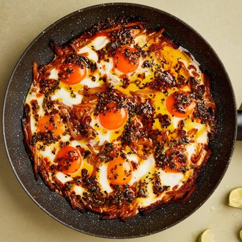 Potato and gochujang braised eggs