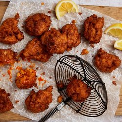 Prawn and rice fritters