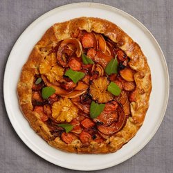 Butternut and sage galette with orange caramel