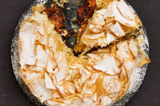 Butternut squash, feta and sage filo pie