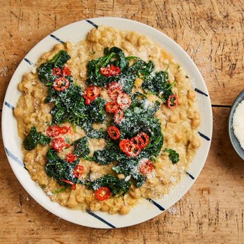Buttery parmesan-braised chickpeas