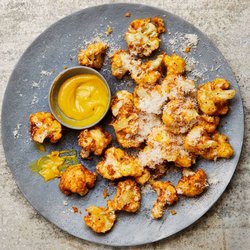 Crispy cheese and mustard cauliflower bites