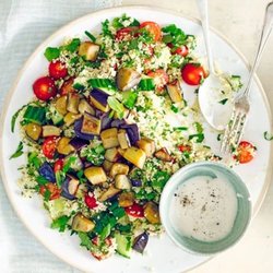 Grilled Aubergine Tabbouleh