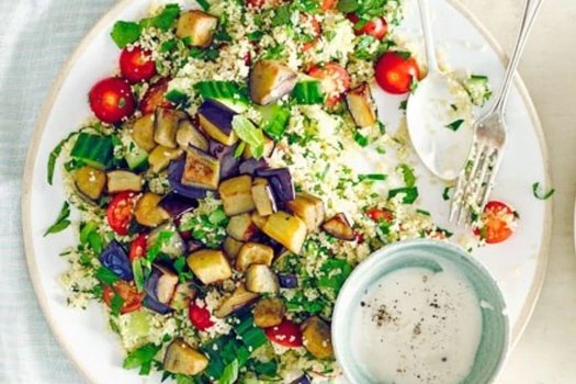 Grilled Aubergine Tabbouleh