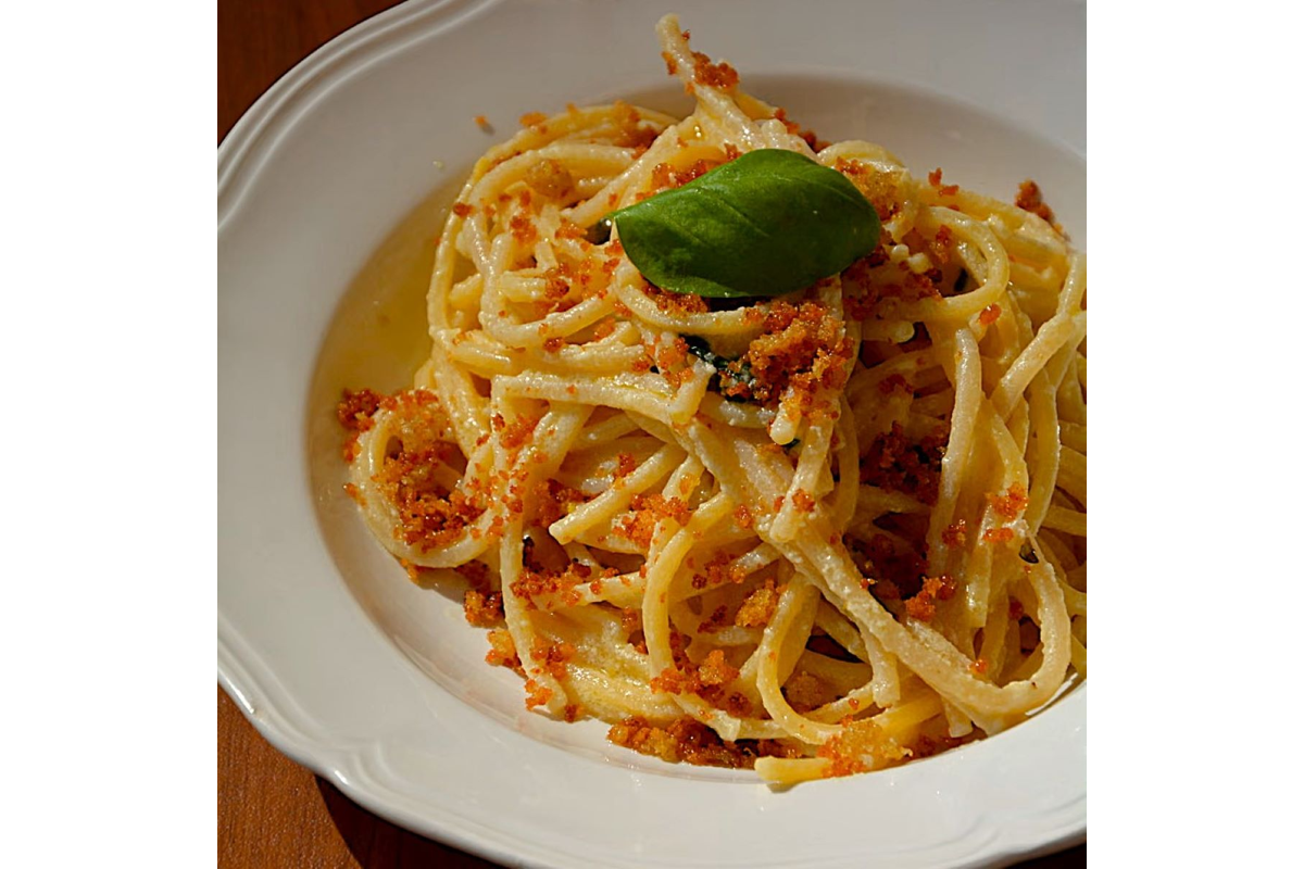Spaghetti with Lemon, Basil and Breadcrumbs